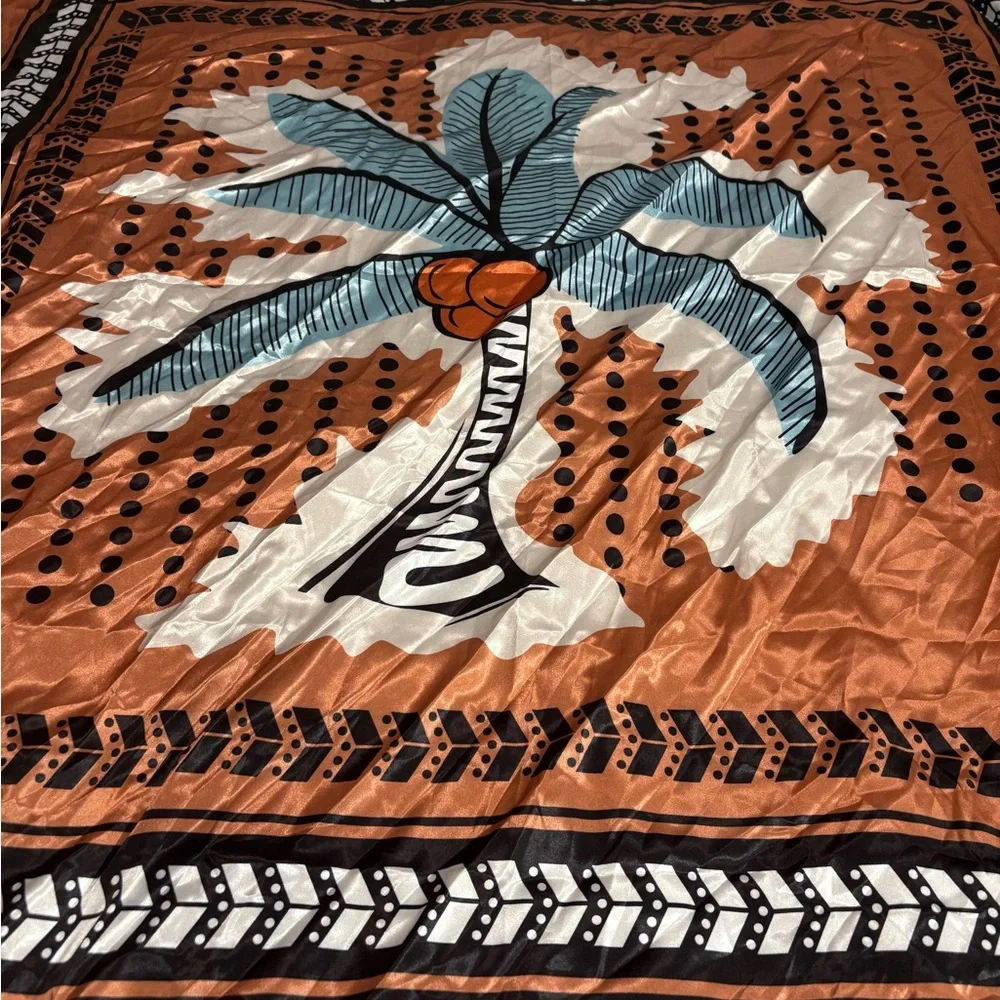 Orange and Blue‎ Patterned Scarf